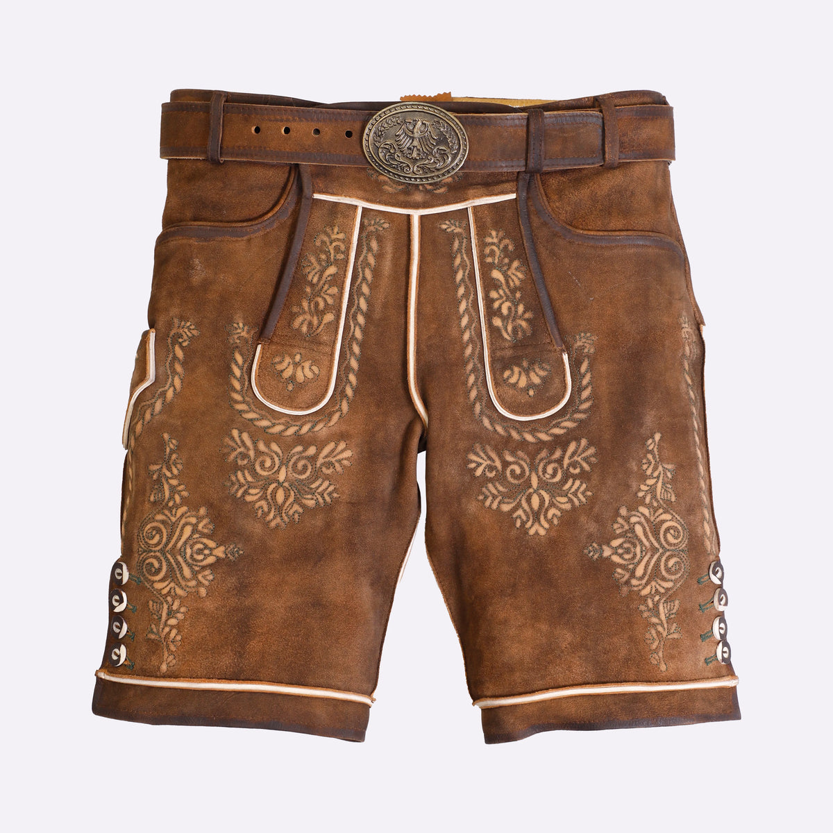 Vintage Lederhose Kurz Rustikalem Braun