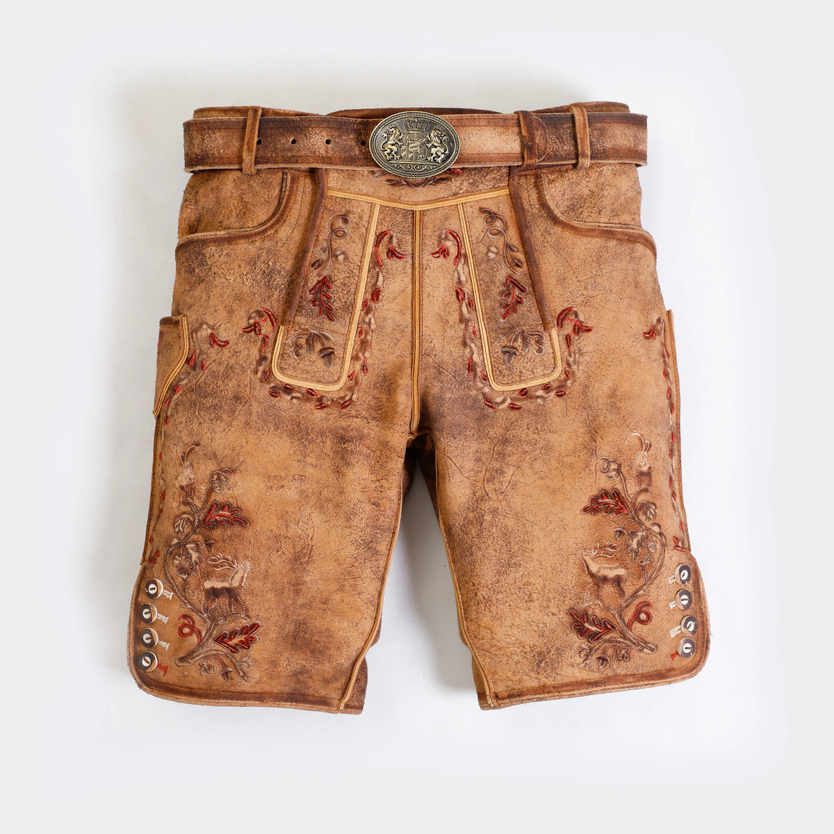 Vintage Lederhose Kurz Vintage-Braun