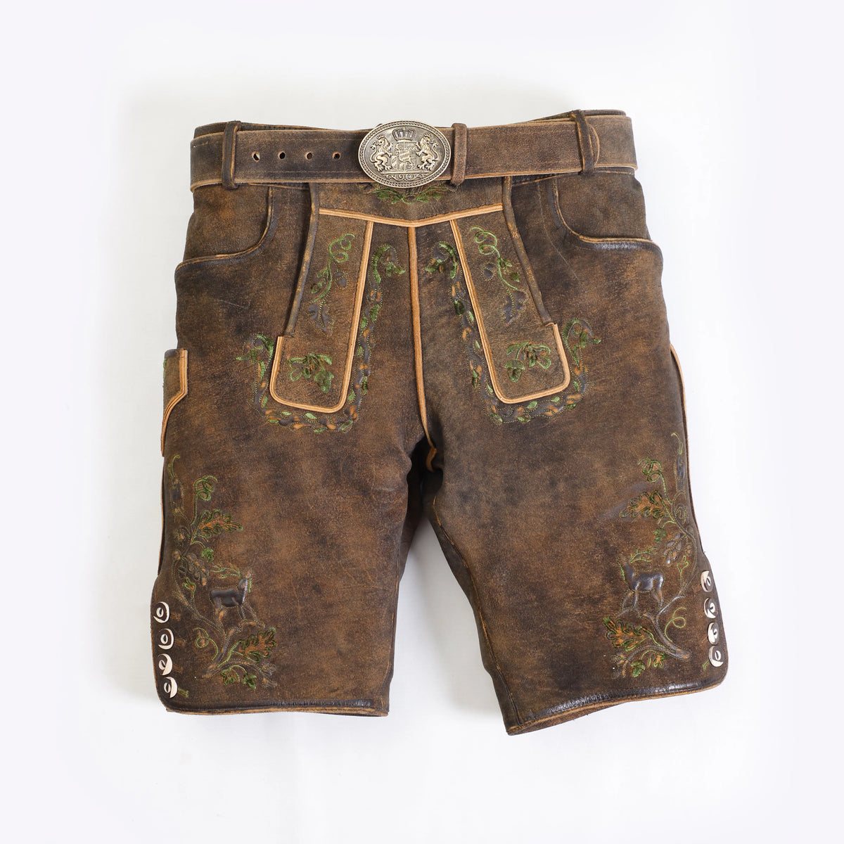 Trachtenlederhose kurz Rohbraun
