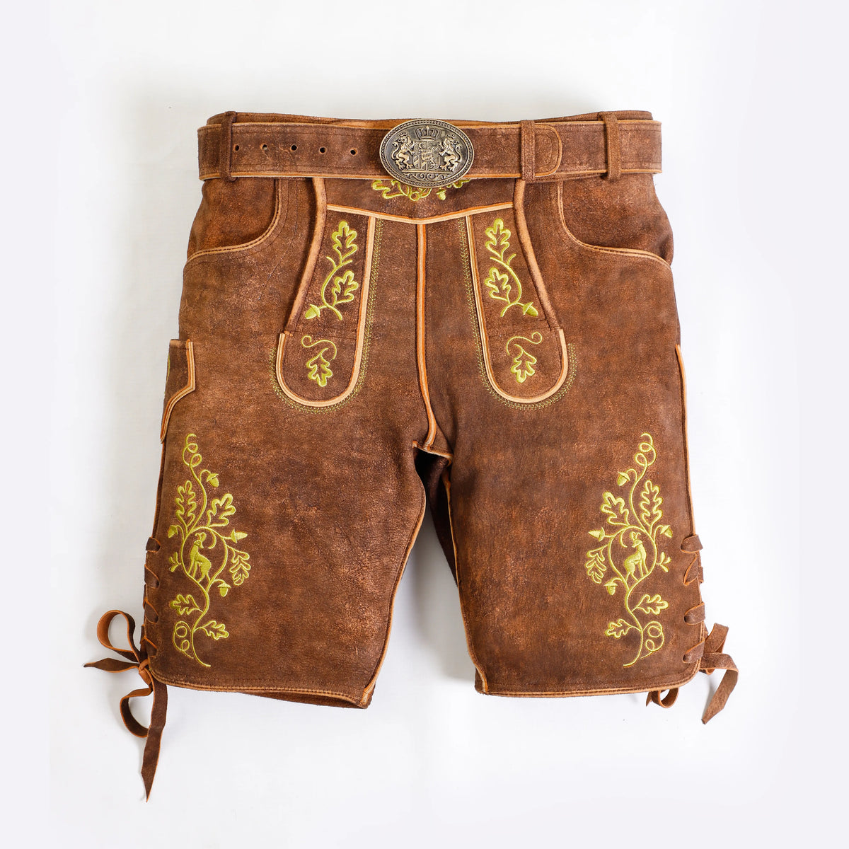 Premium deutsche Lederhosen Kirschbraun